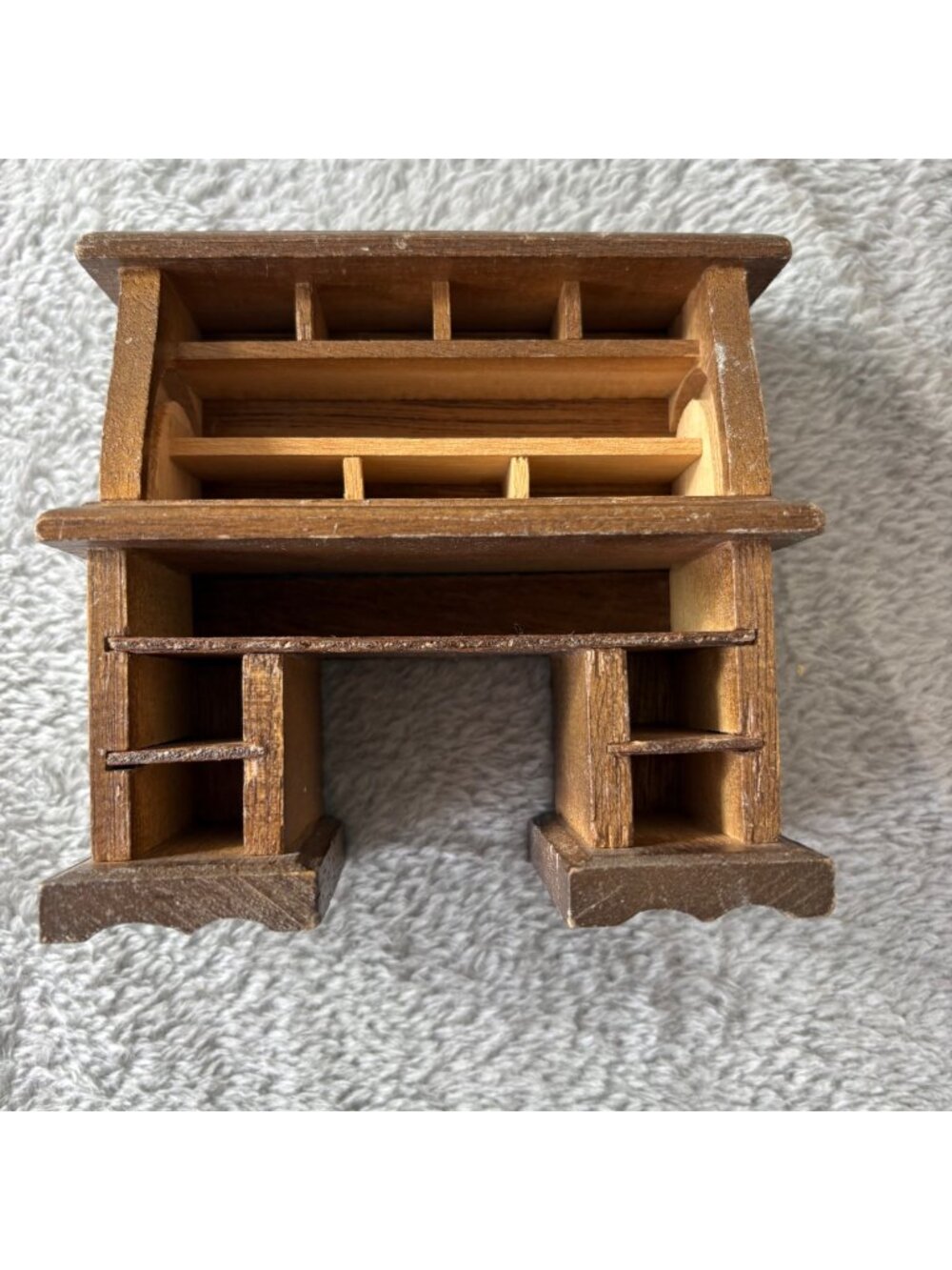 Vintage Dollhouse Miniatures Wood Desk Flawed No Drawers